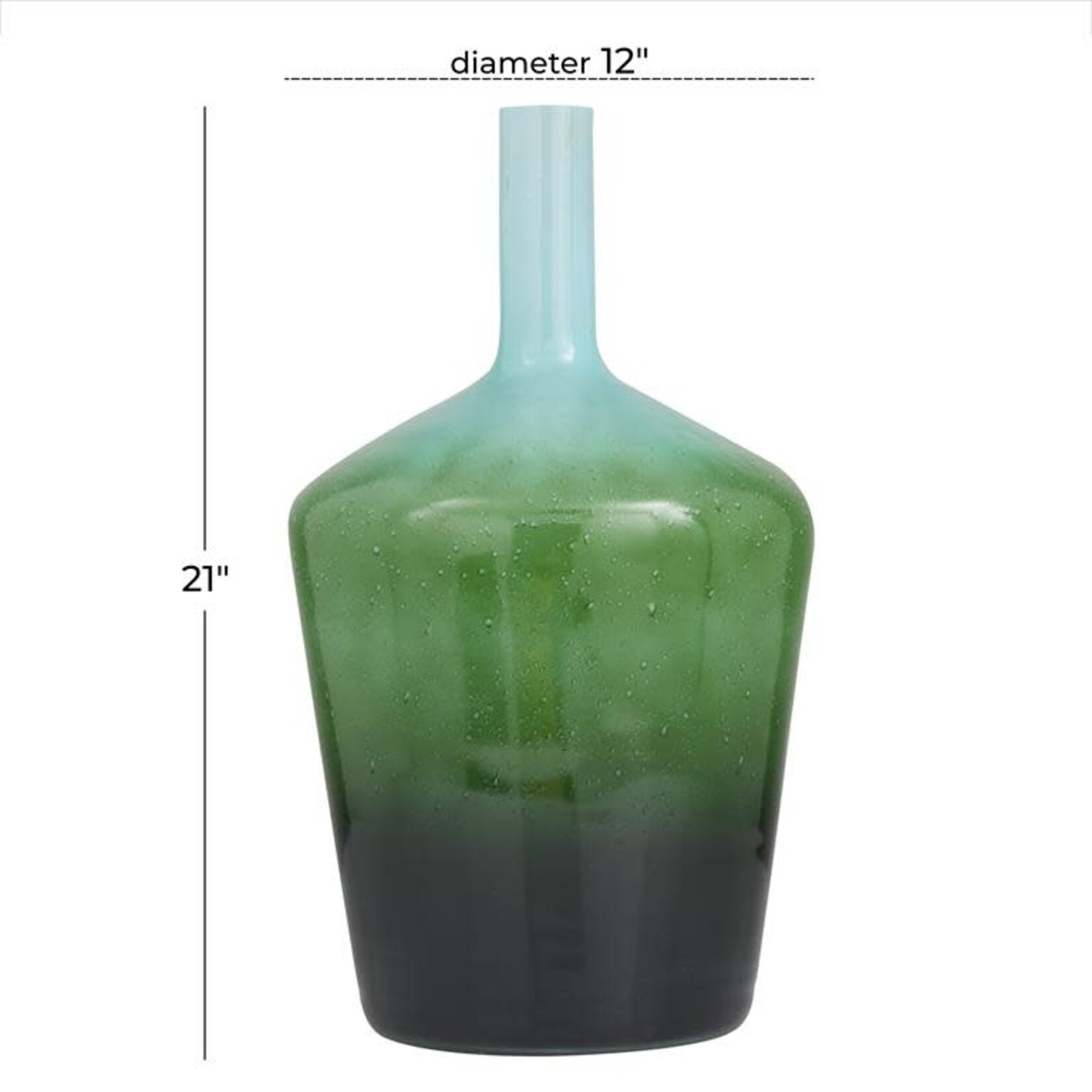 Uma Glass Vase Green 12"Wx21"H