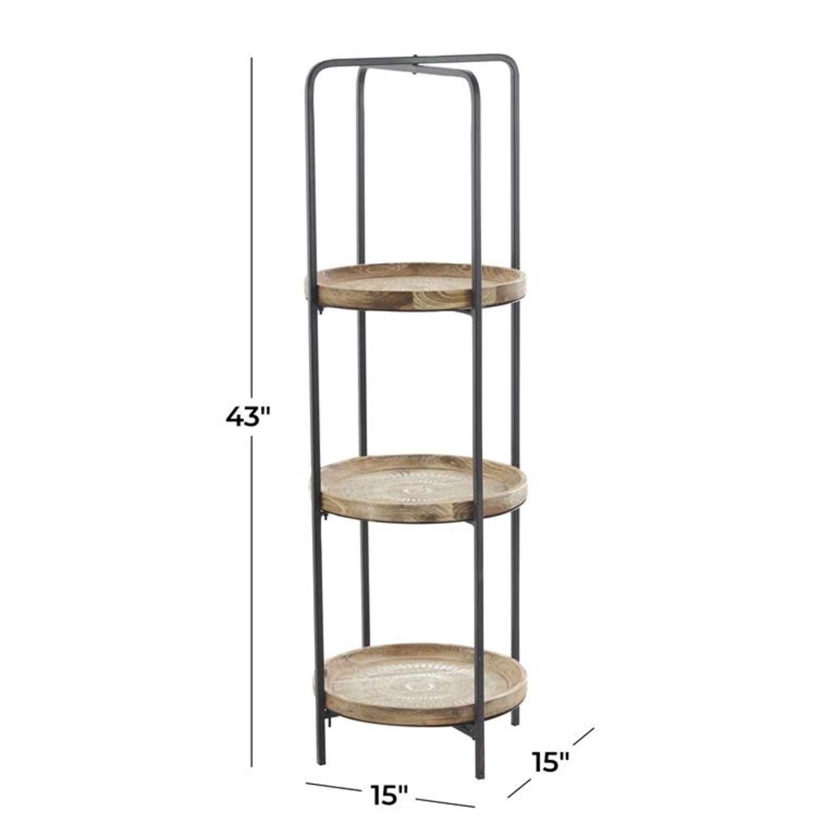 Uma Metal/Wood Etagere 15"Wx43"H