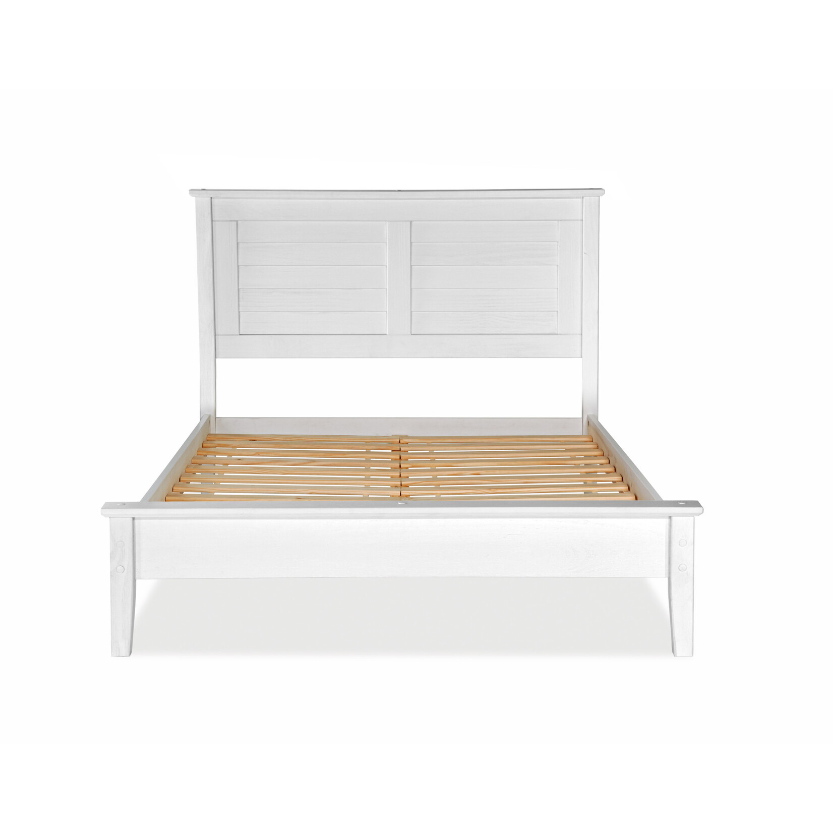 GrainWood Greenport Full Size Louver Bed Brushed White