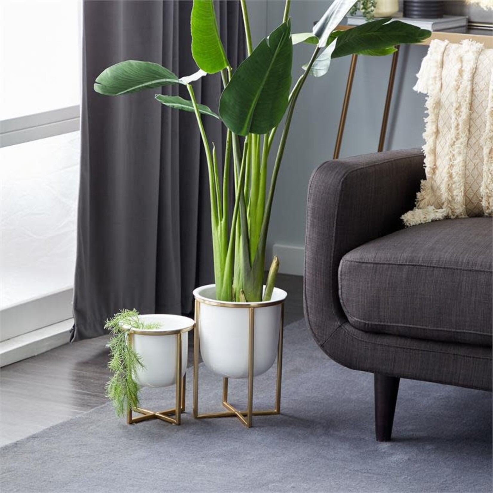 Uma Gold/White Planter s/2