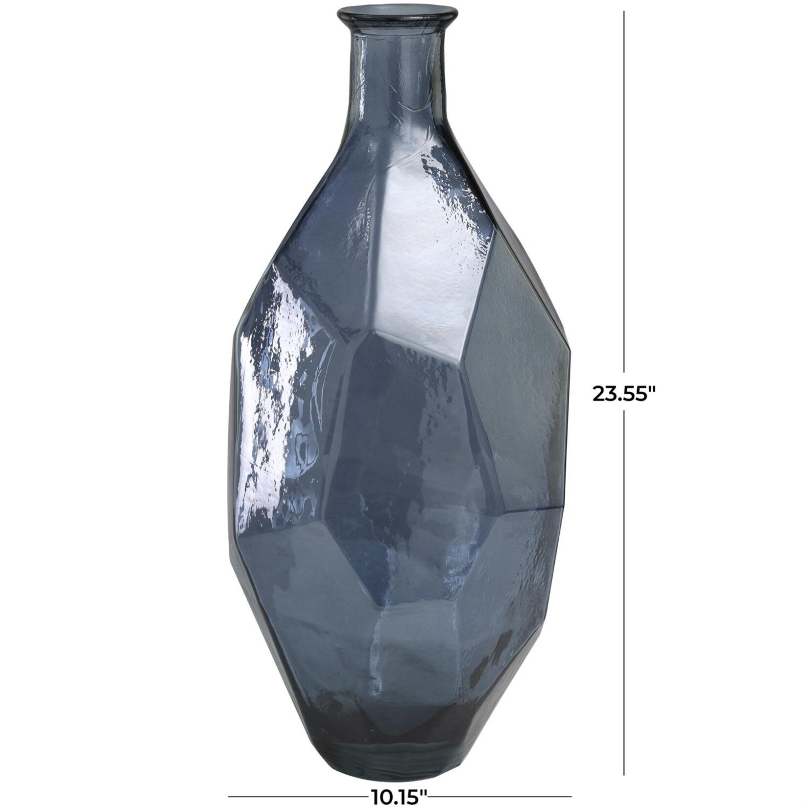 Uma Recycled Spanish Glass Vase Blue 24"H