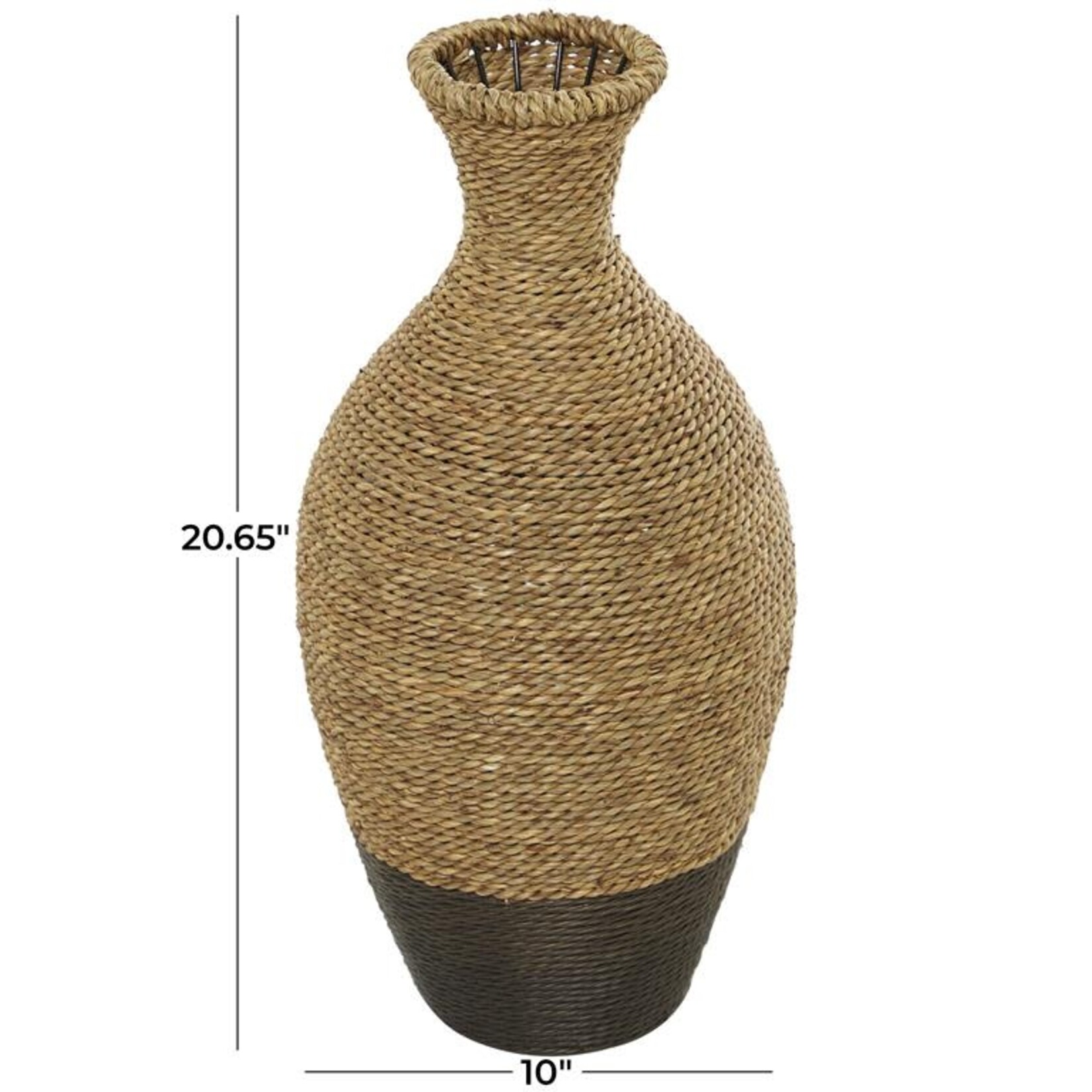 Uma Seagrass Bamboo Vase 10"Wx21"H