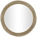 Uma Brass Beaded Round Mirror 32"