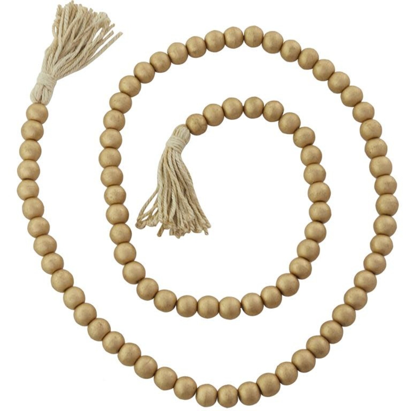 Uma Wood Bead Garland Gold