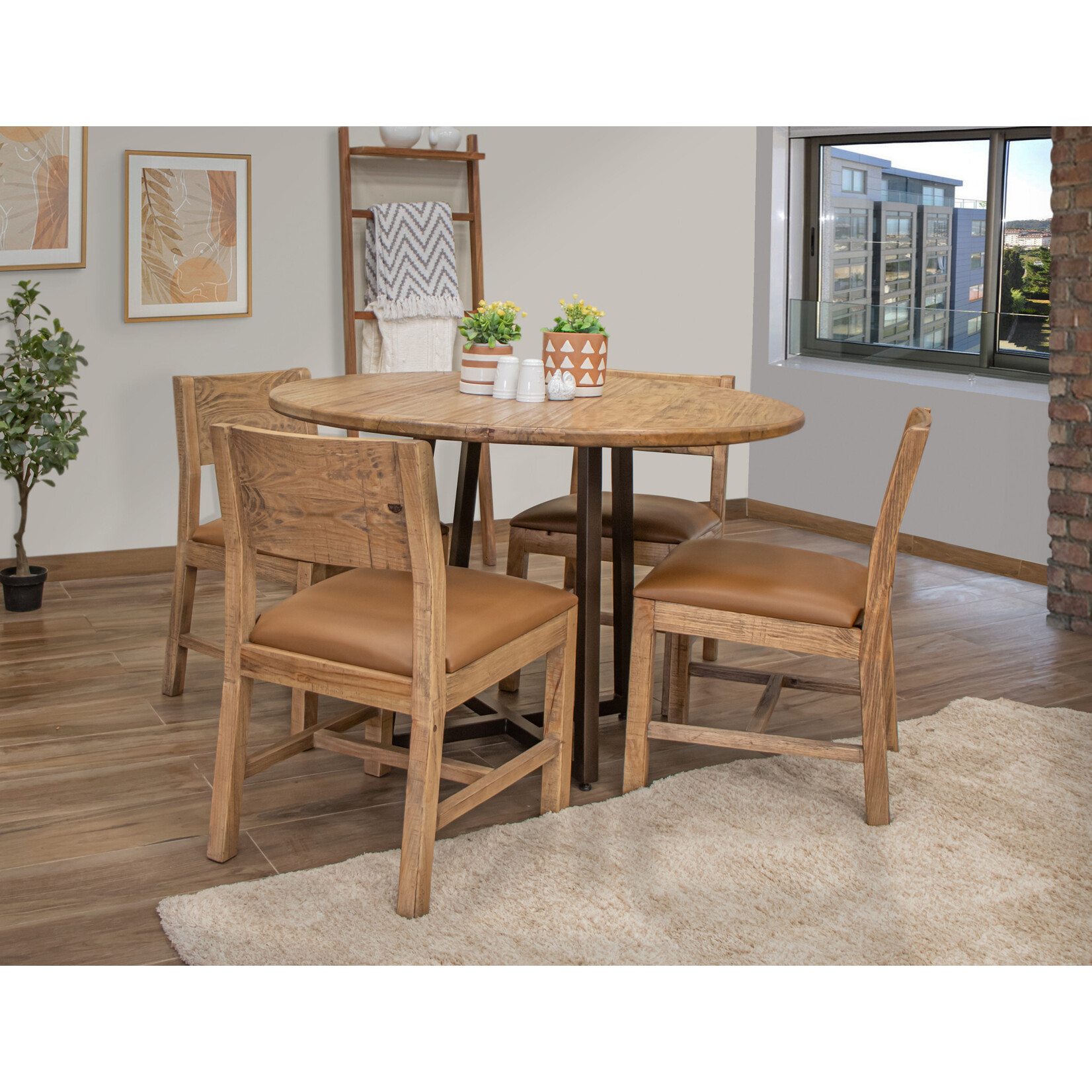 Tulum Round Dining Table and 4 Chairs