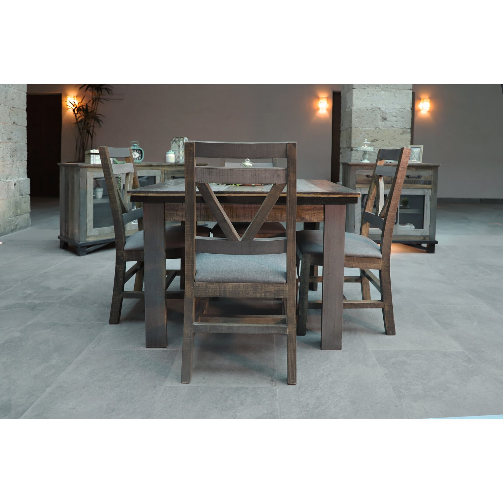 IFD Loft Brown Dining Table and 4 Chairs