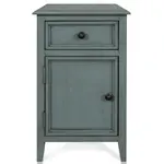 Stylecraft Aged Seafoam Side Table w/drawer and door