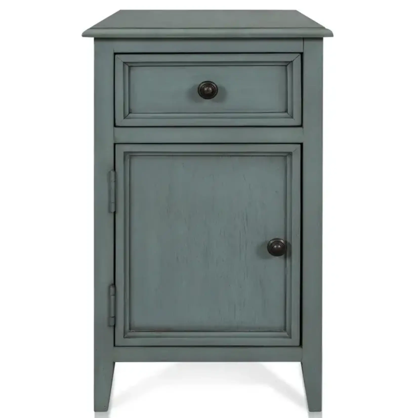 Stylecraft Aged Seafoam Side Table w/drawer and door (FW/)