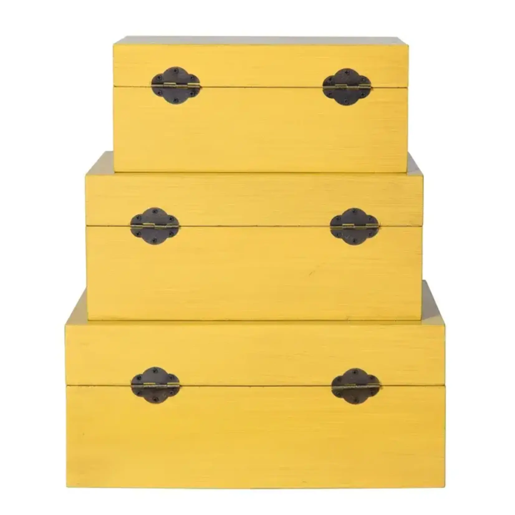 Stylecraft Wooden Keep Box Yellow s/3