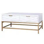 Stylecraft White and Gold 2 Drawer Coffee Table