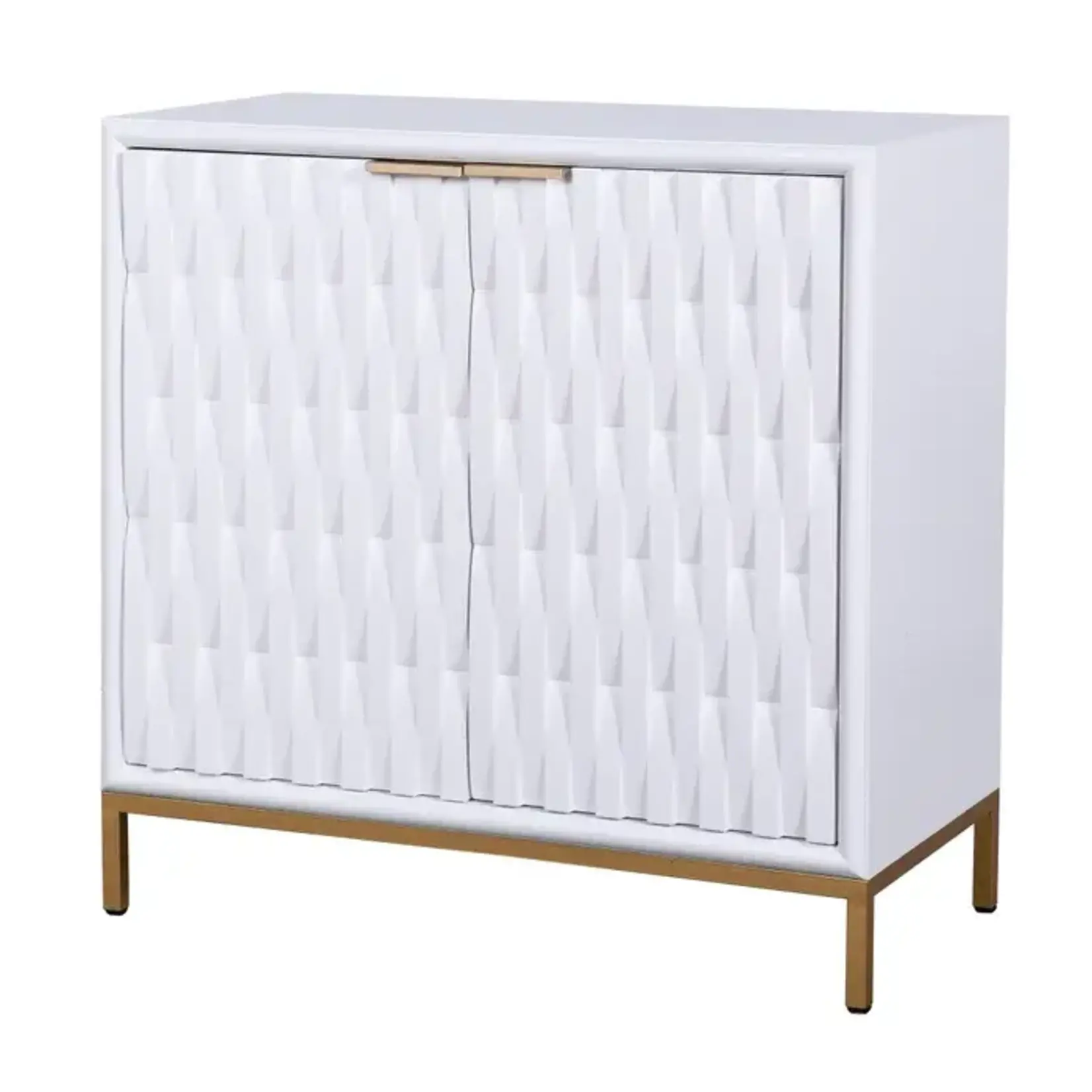 Stylecraft White and Gold 2 Door Cabinet