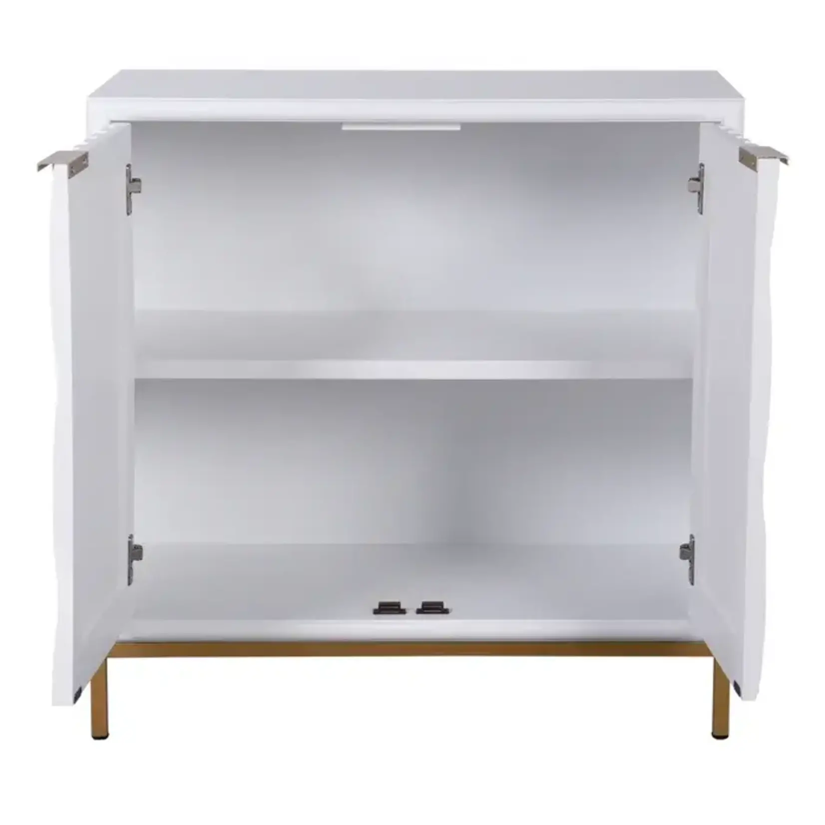 Stylecraft White and Gold 2 Door Cabinet