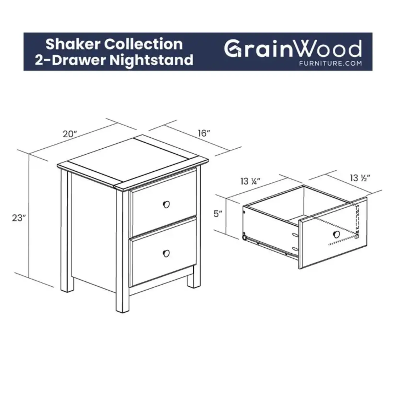 GrainWood Shaker N/Stand Cherry