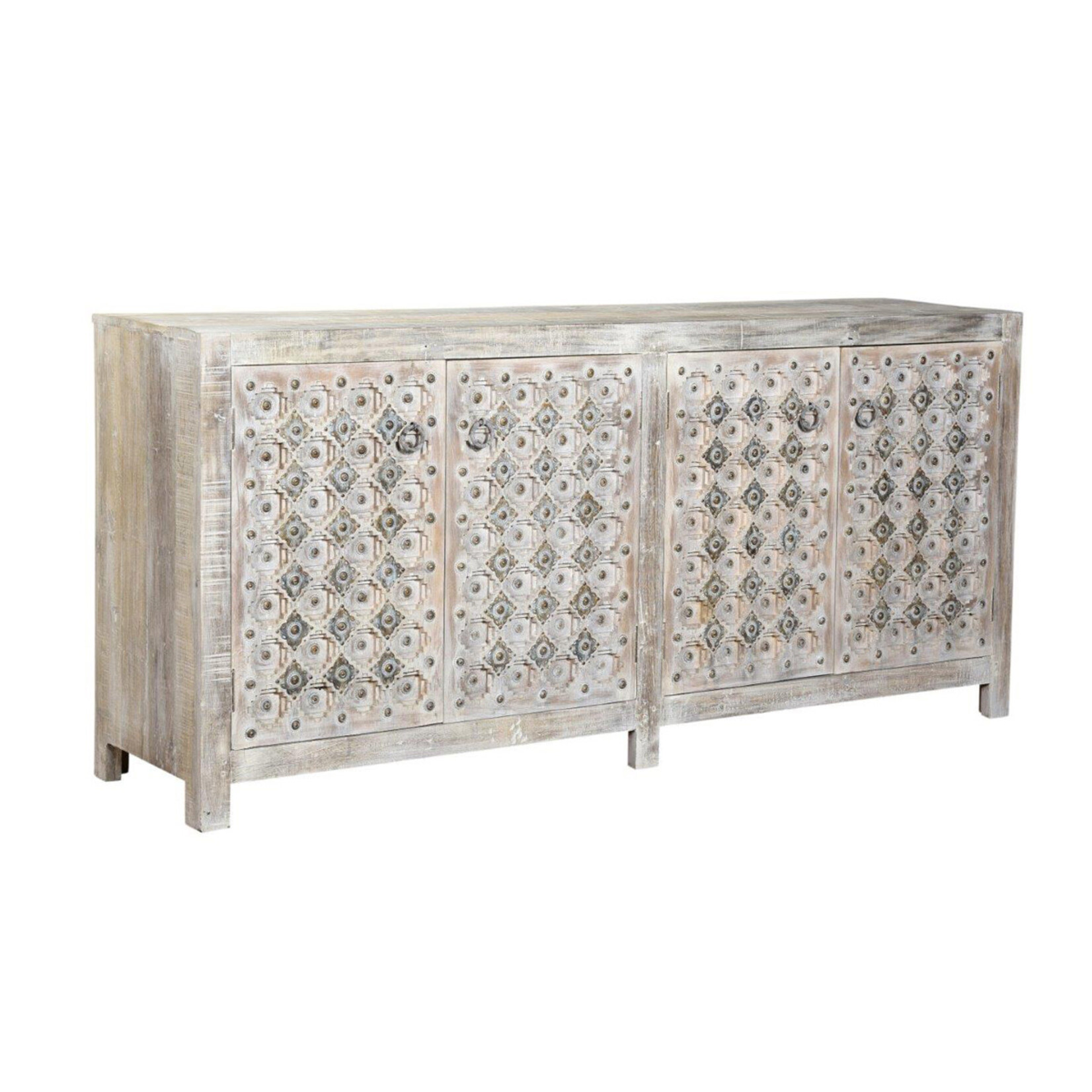 Classic Home Alta 4 Dr Sideboard Bleached White