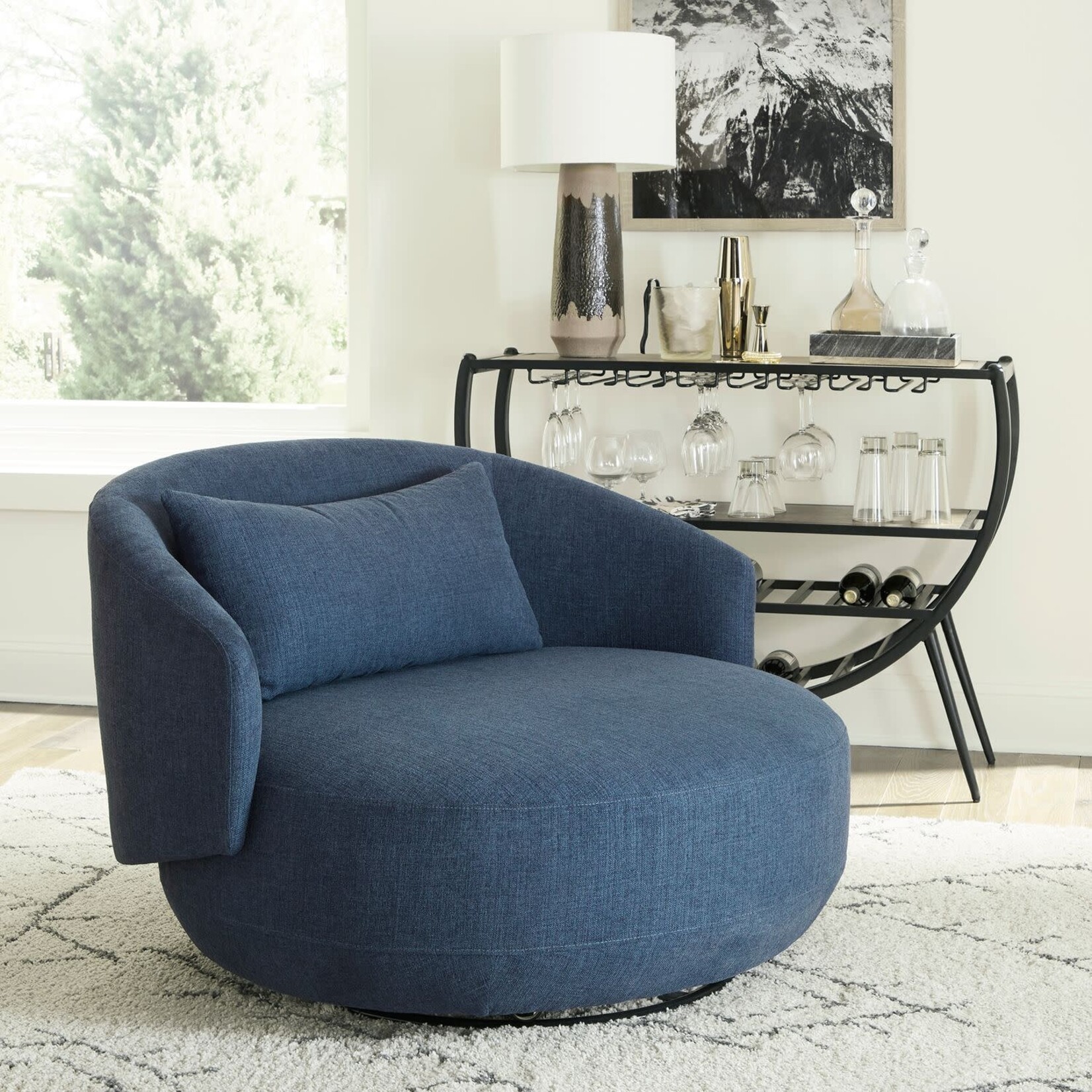 Liberty Furniture Haley Swivel Cuddler Navy