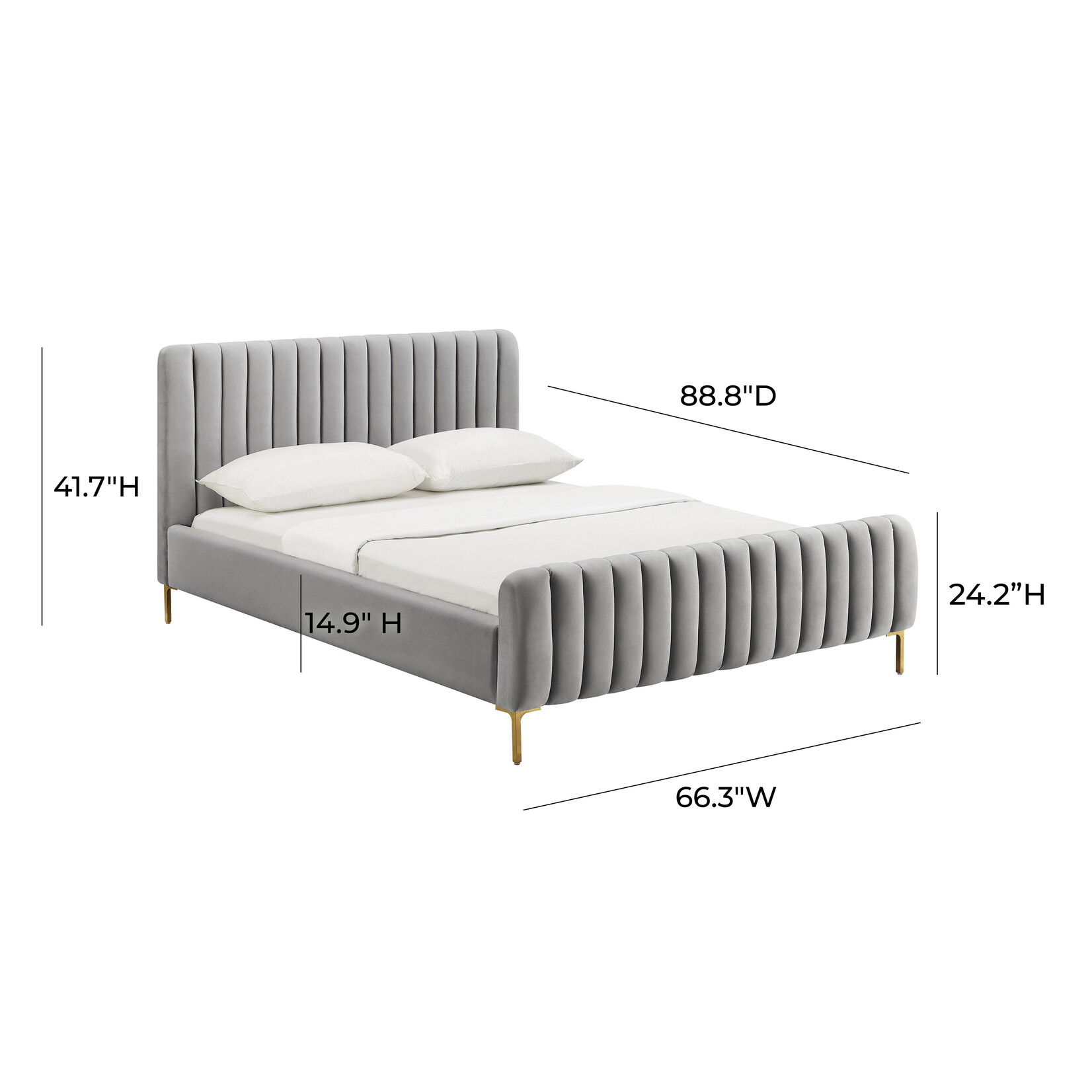 Angela Grey Bed Queen
