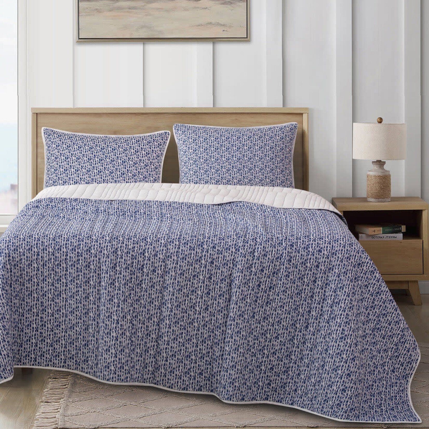 HiEnd Accents Staccato Reversible 3pc Quilt Set Full/Queen