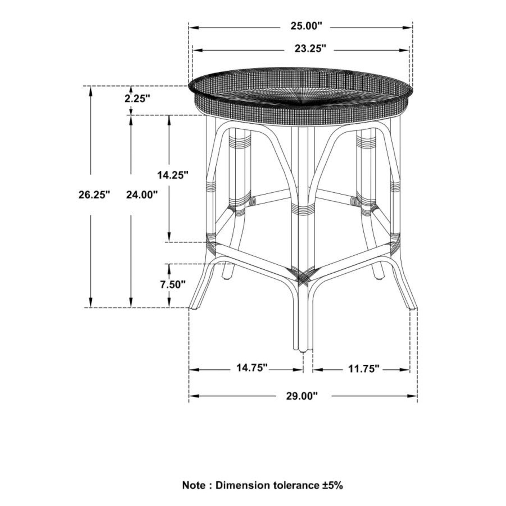 Coaster Furniture Antonio Round Accent Table Natural