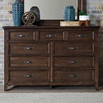 Liberty Furniture Saddlebrook 9 Drawer Dresser & Mirror