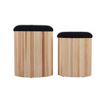 TOV Sagano Black Nesting Storage Ottomans s/2