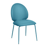 TOV Lauren Blue Vegan Leather Kitchen Chairs