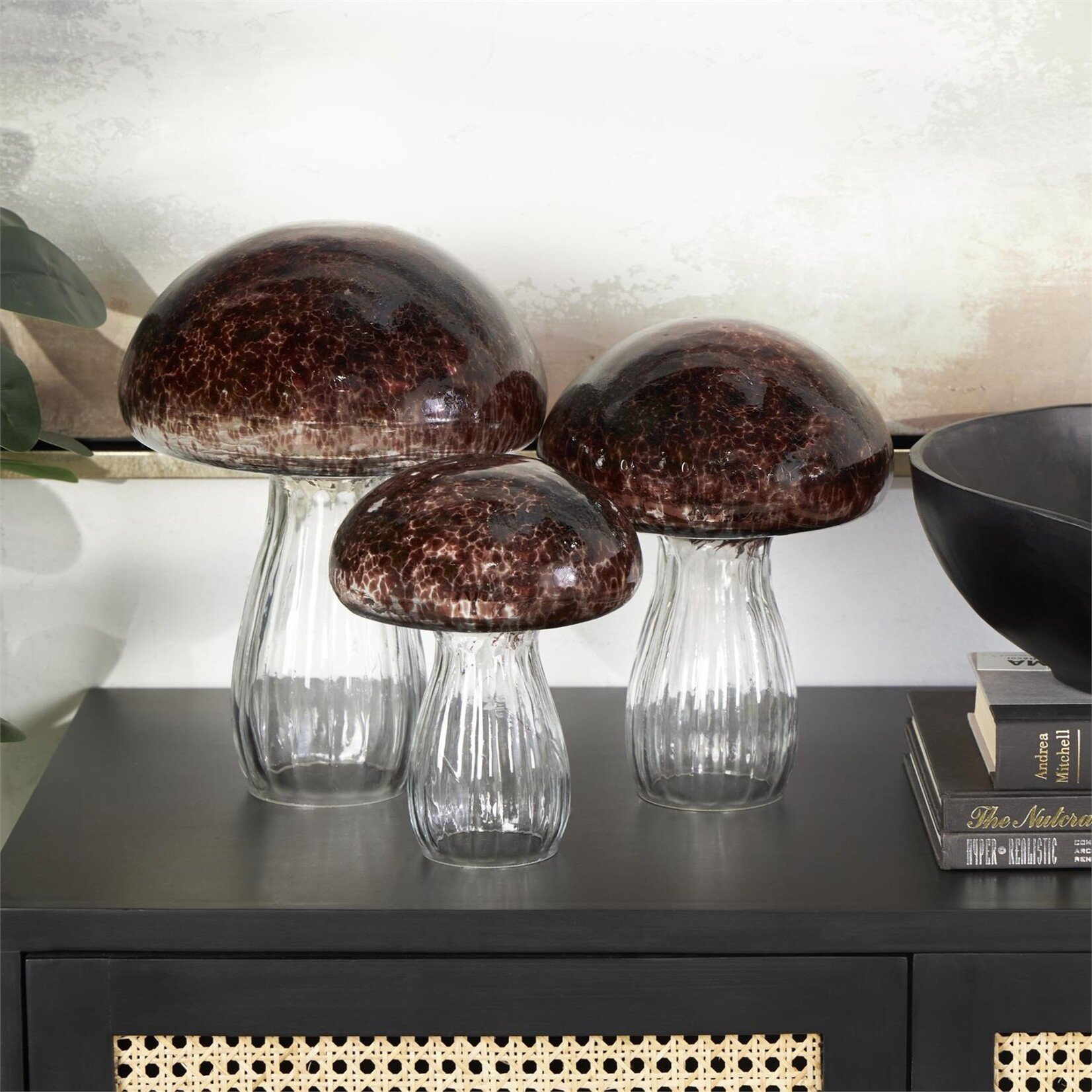 Uma Glass Mushrooms s/2