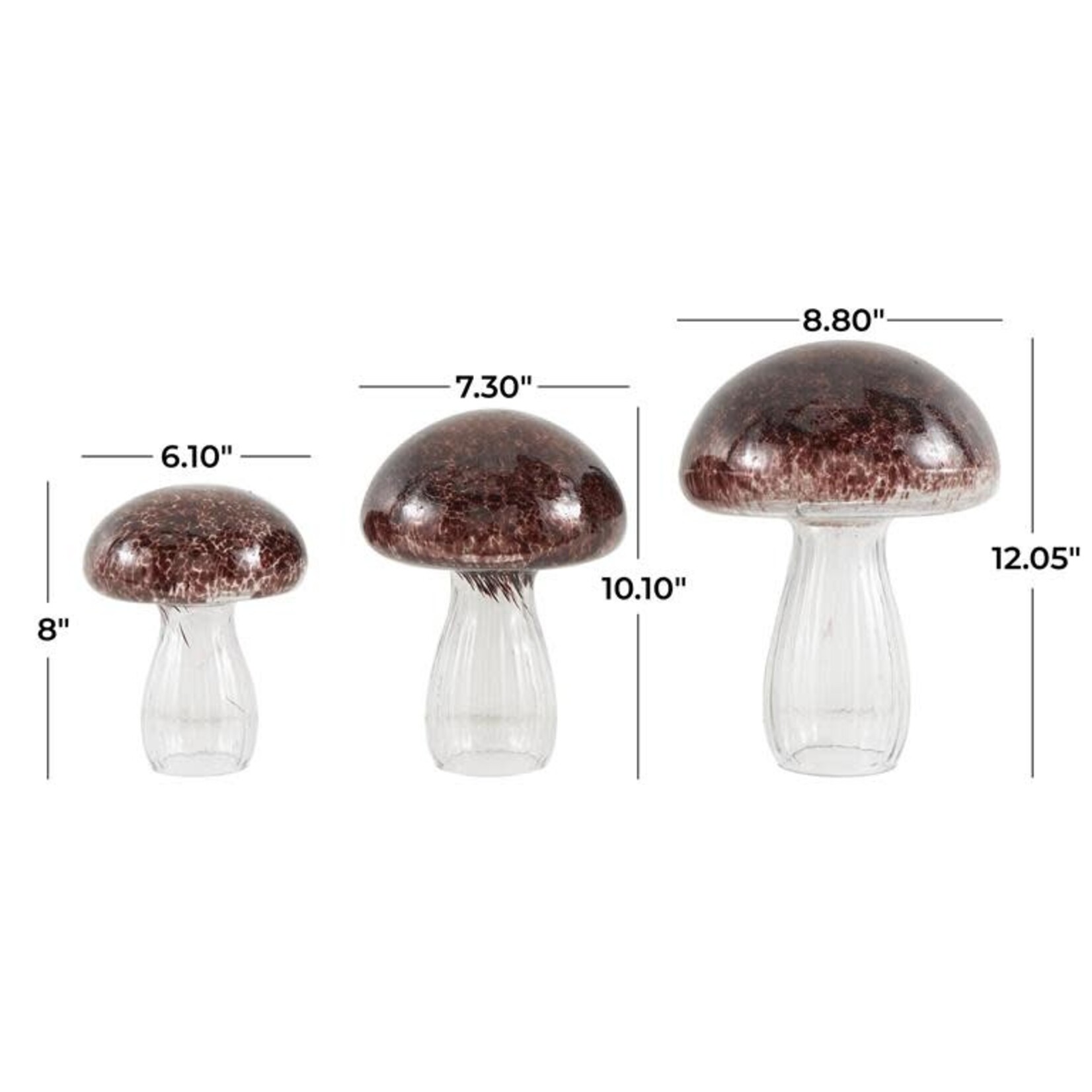 Uma Glass Mushrooms s/3