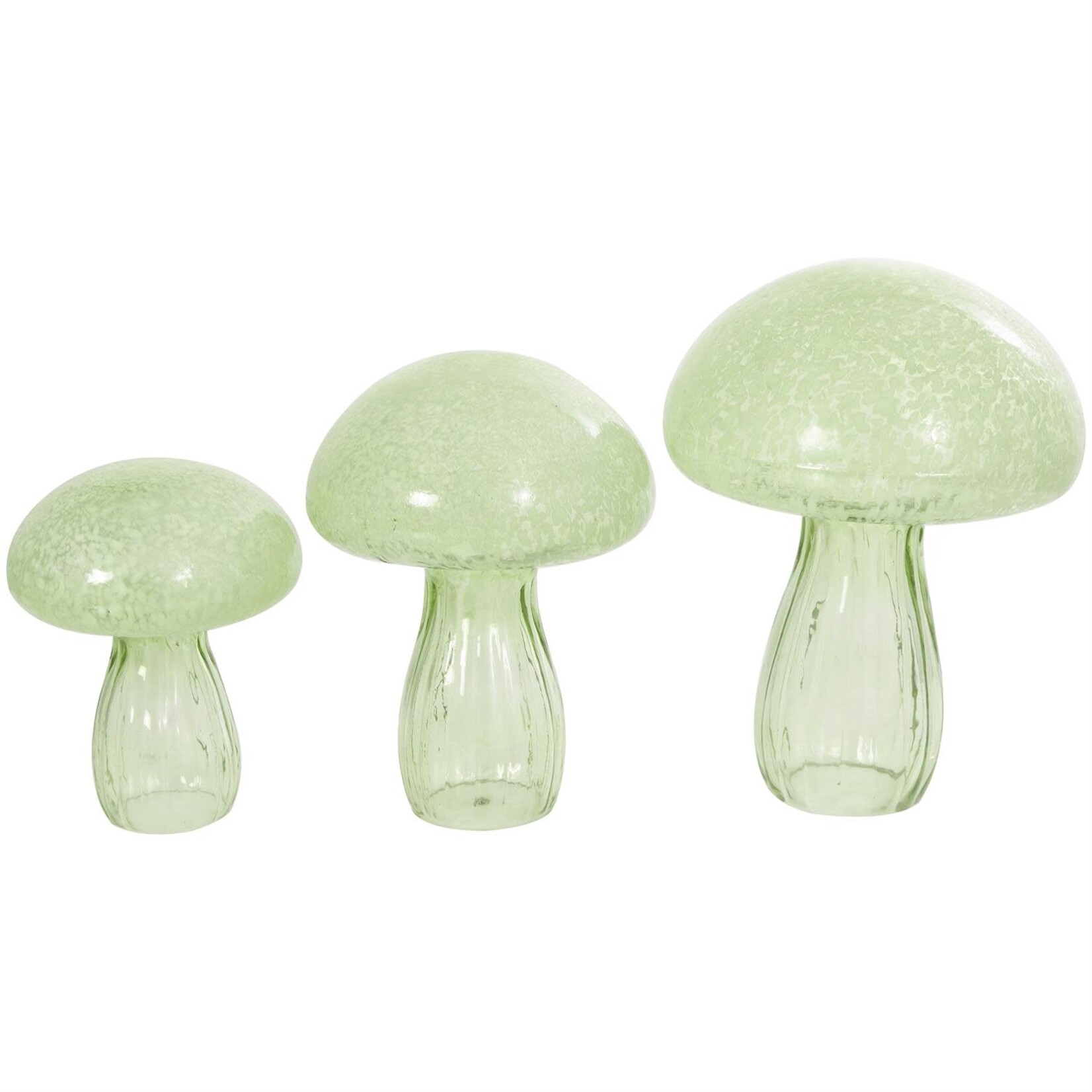 Uma Glass Mushrooms s/3 Green