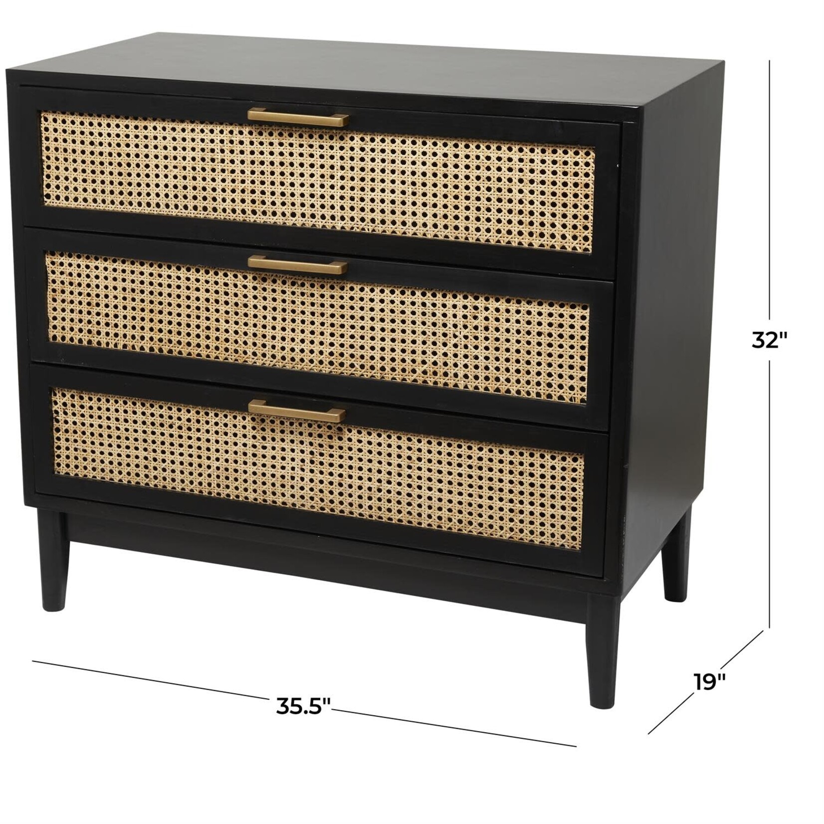 Uma Rattan Wood Cabinet 36Wx32H