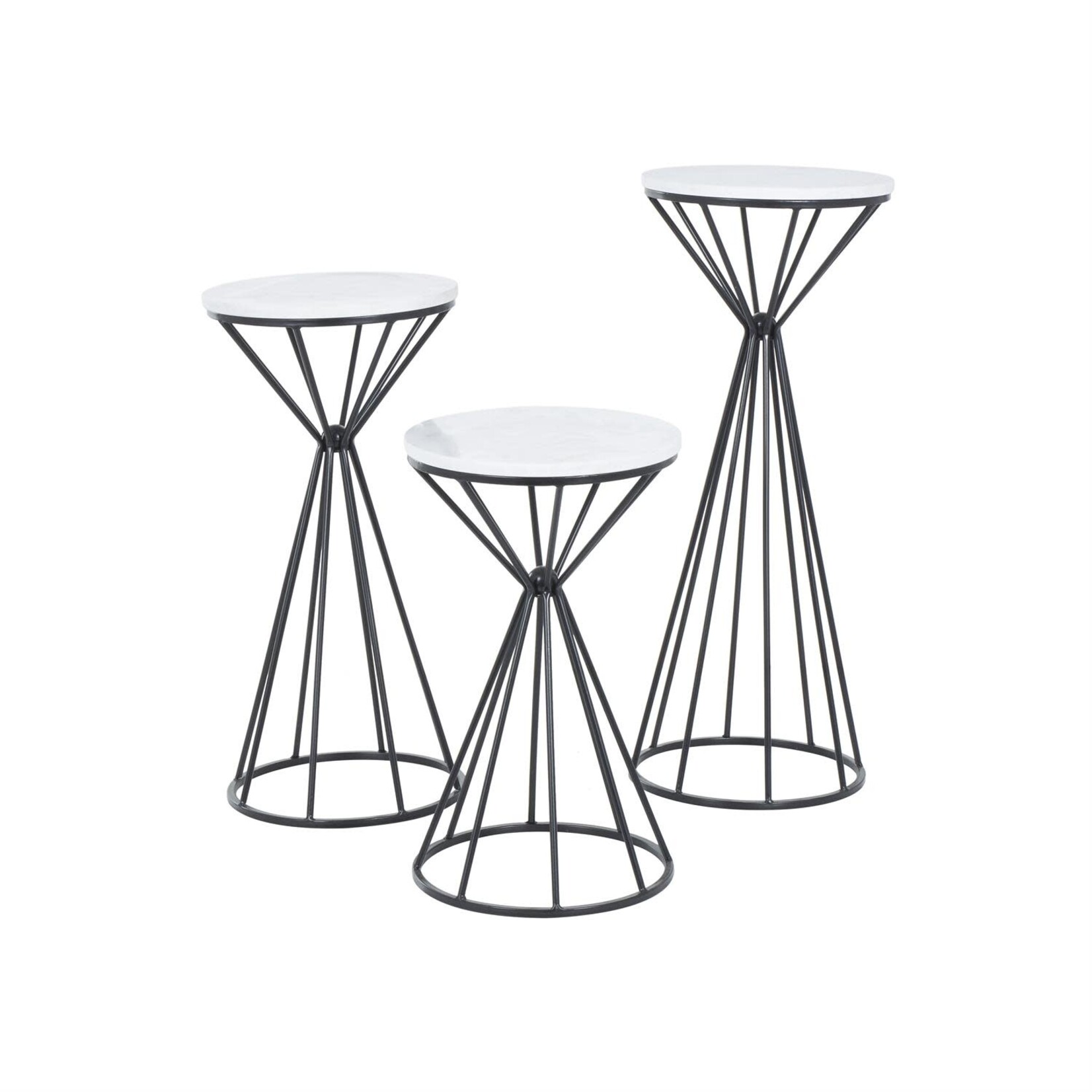 Uma Marble Metal Plant Stand s/3 12235