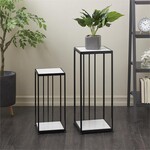 Uma Marble Metal Plant Stand s/2 12236