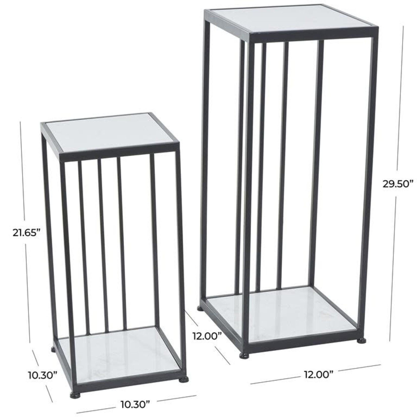 Uma Marble Metal Plant Stand s/2 12236