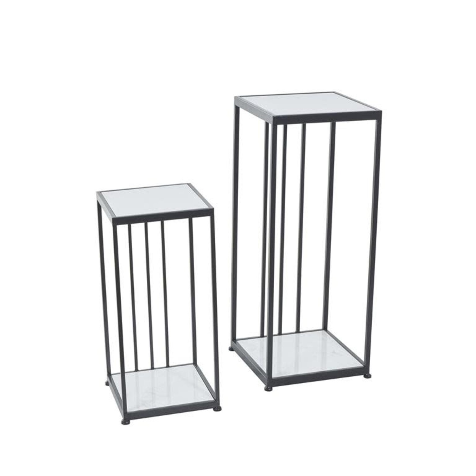 Uma Marble Metal Plant Stand s/2 12236