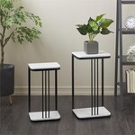 Uma Marble Metal Plant Stand s/2 12238