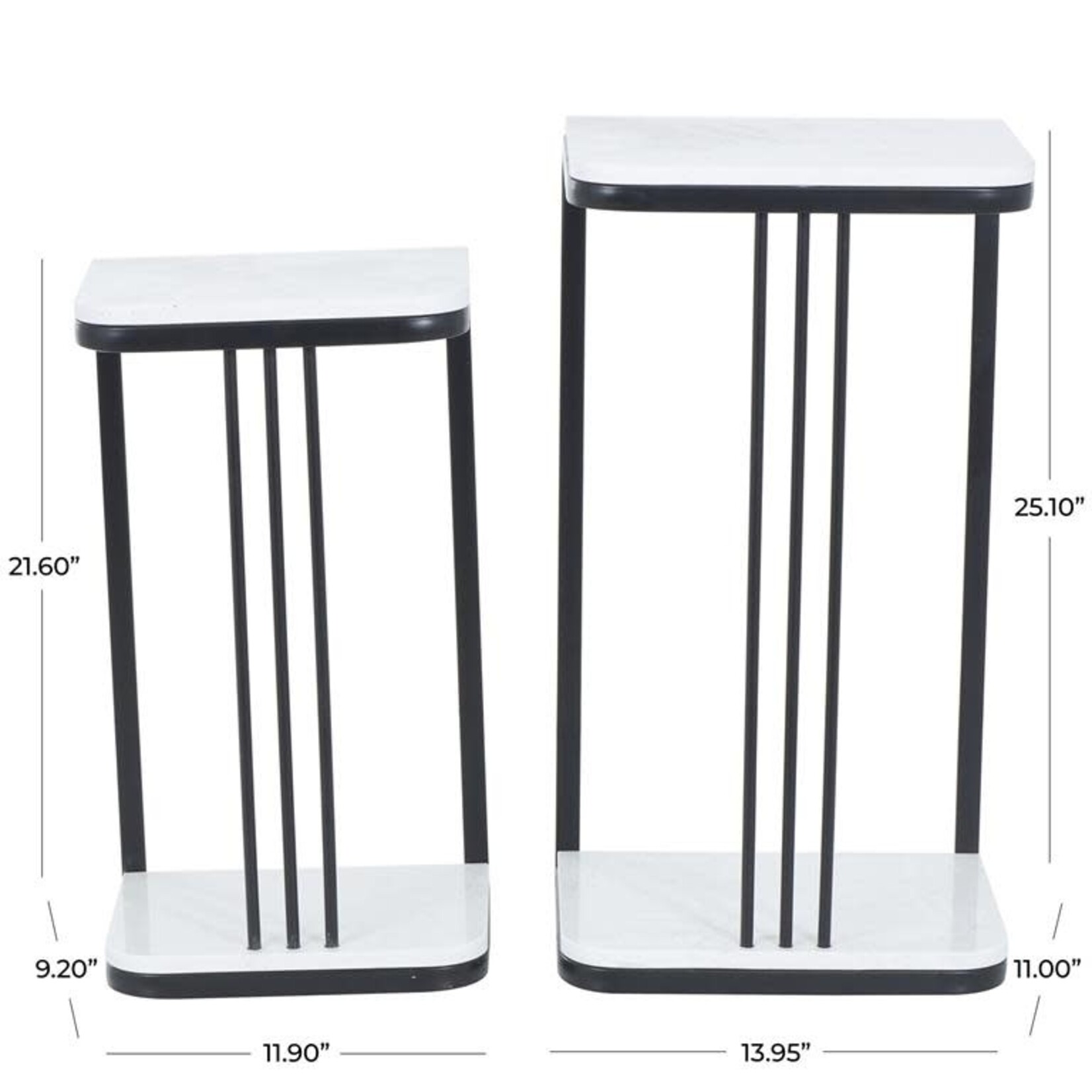 Uma Marble Metal Plant Stand s/2 12238