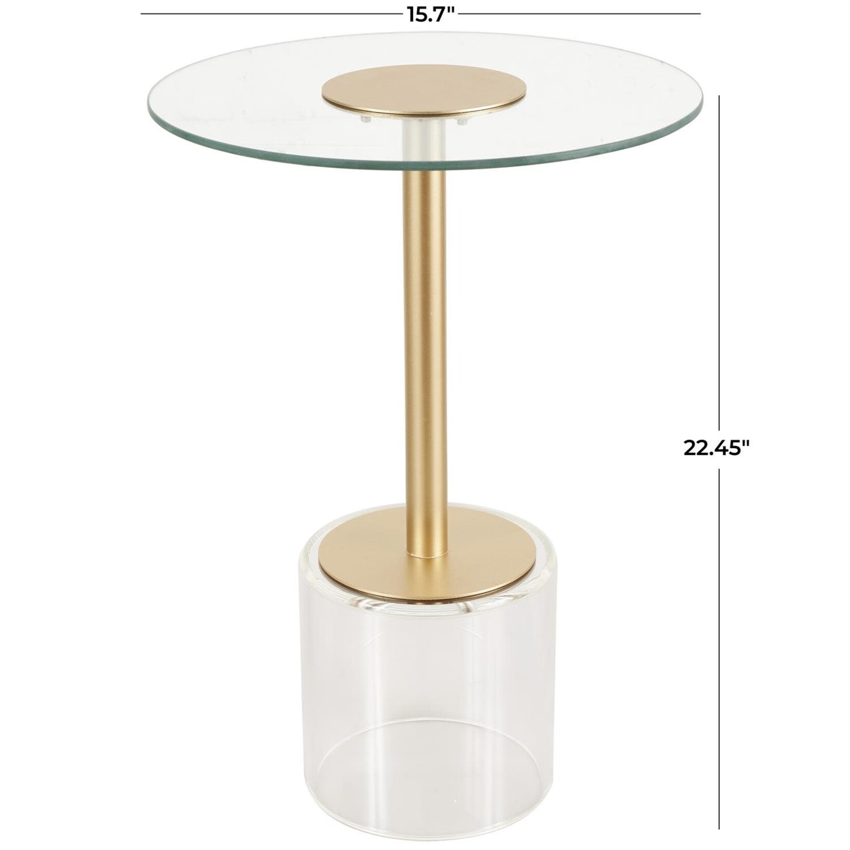 Uma Acrylic Metal Accent Table 16Wx22H