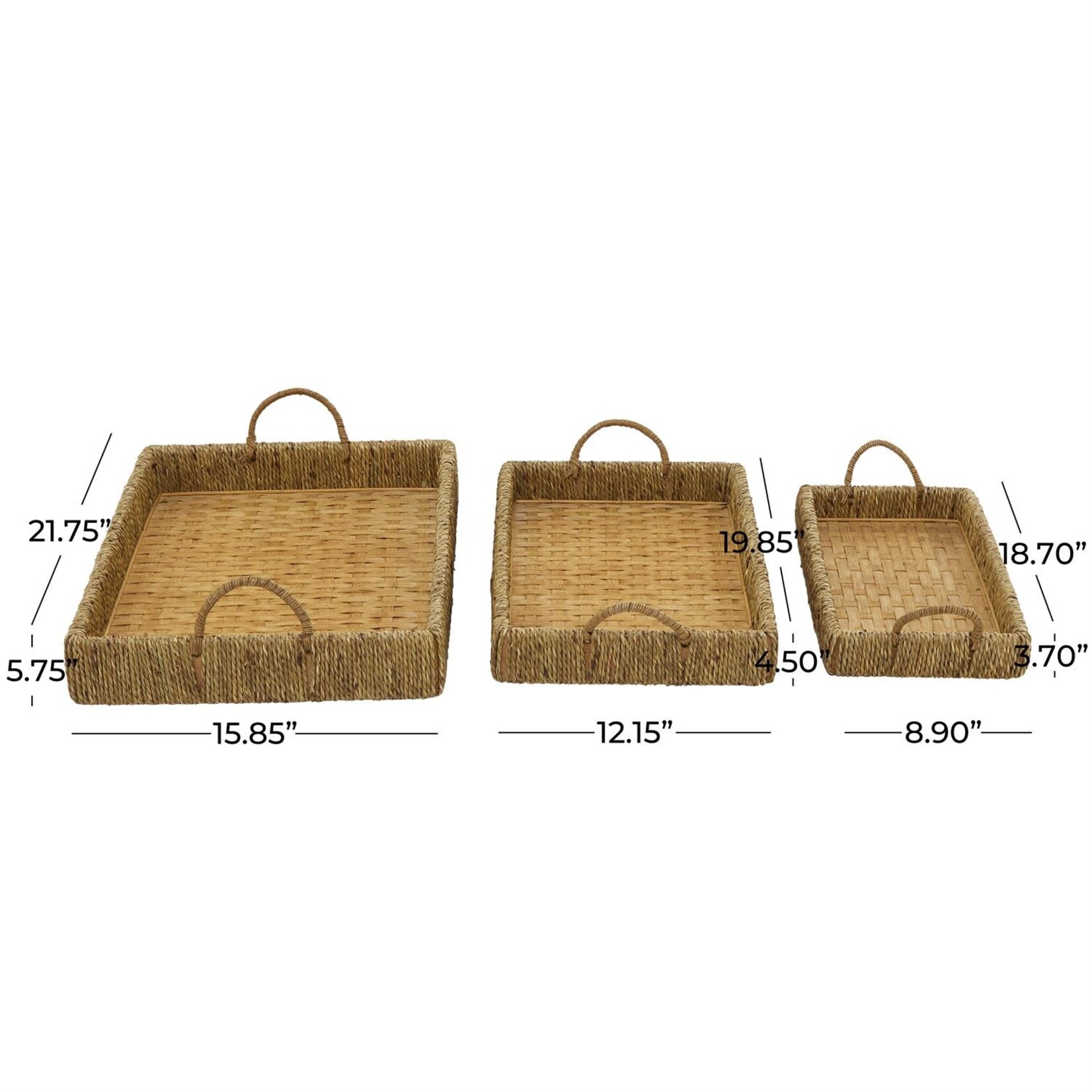 Bamboo Wood Trays s/2