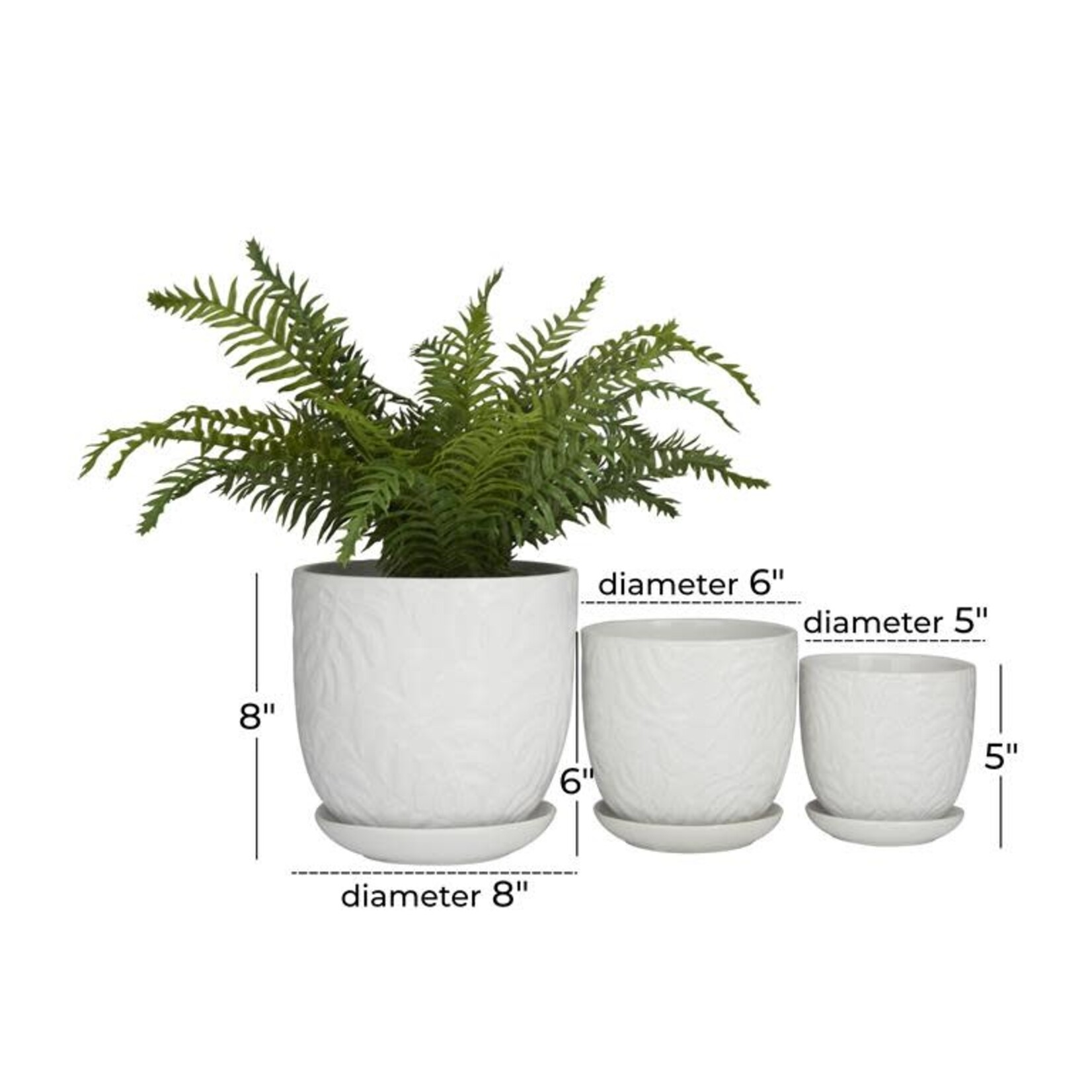 Uma Ceramic Planter s/3 White