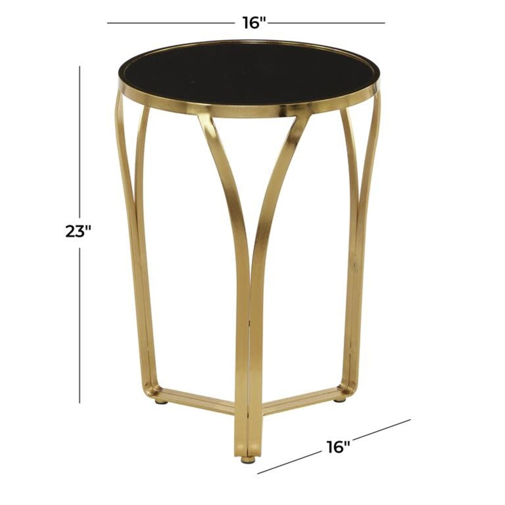 Uma Metal Glass Accent Table 16Wx23H