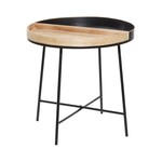 Uma Metal Wood Side Table 22Wx22H