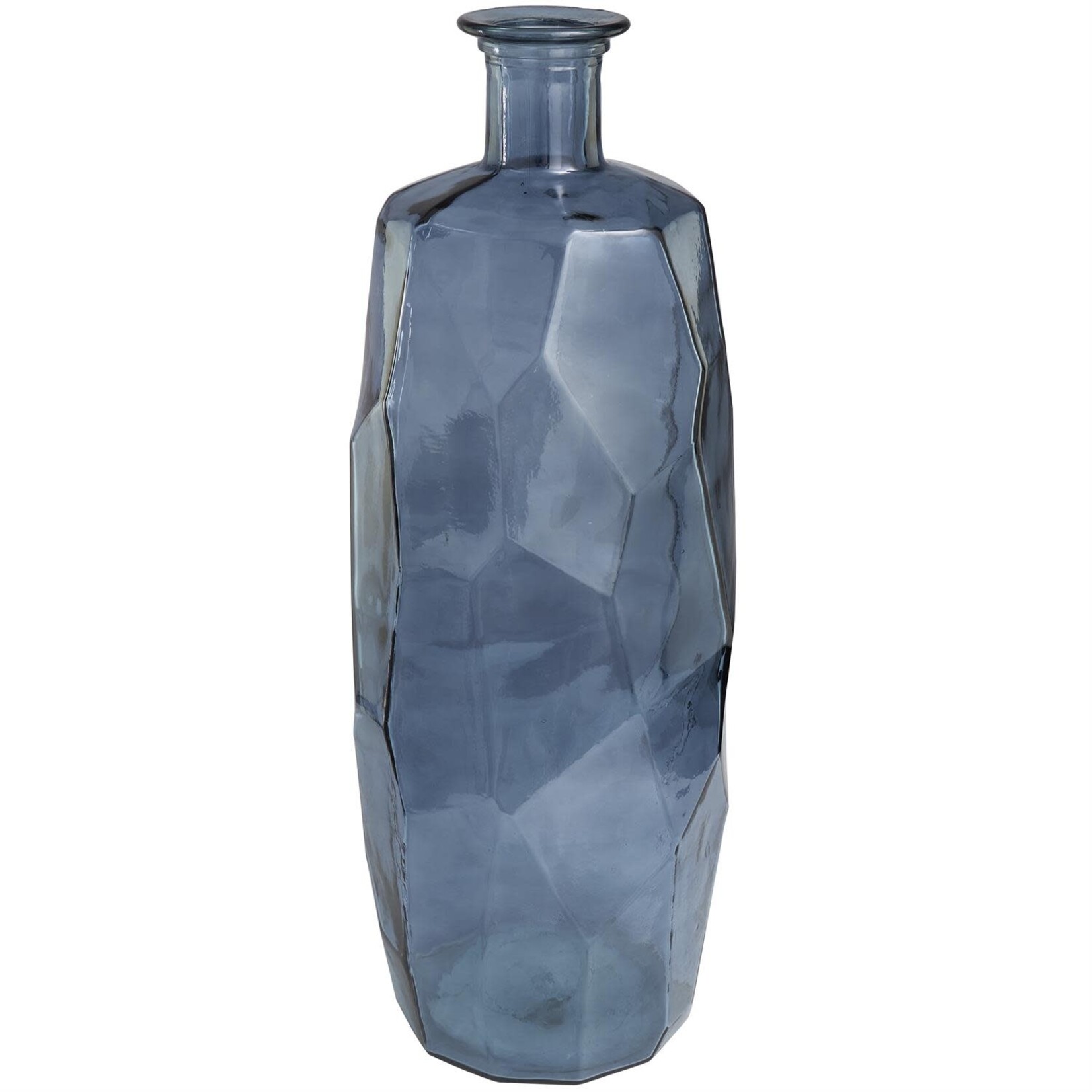 Uma Recycled Spanish Glass Vase 11Wx29H Blue