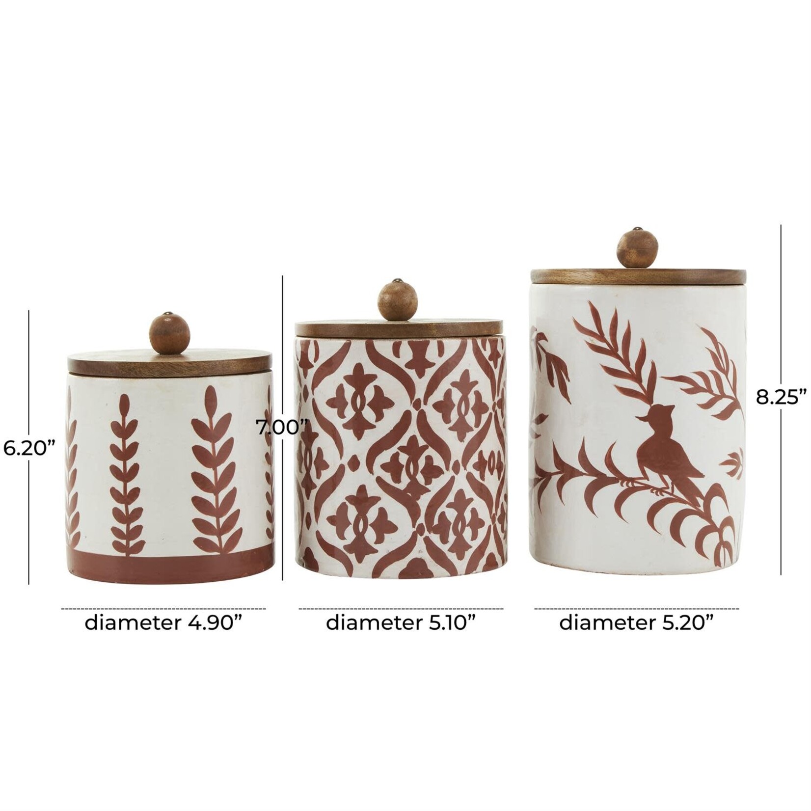 Uma Terracotta Canisters s/3