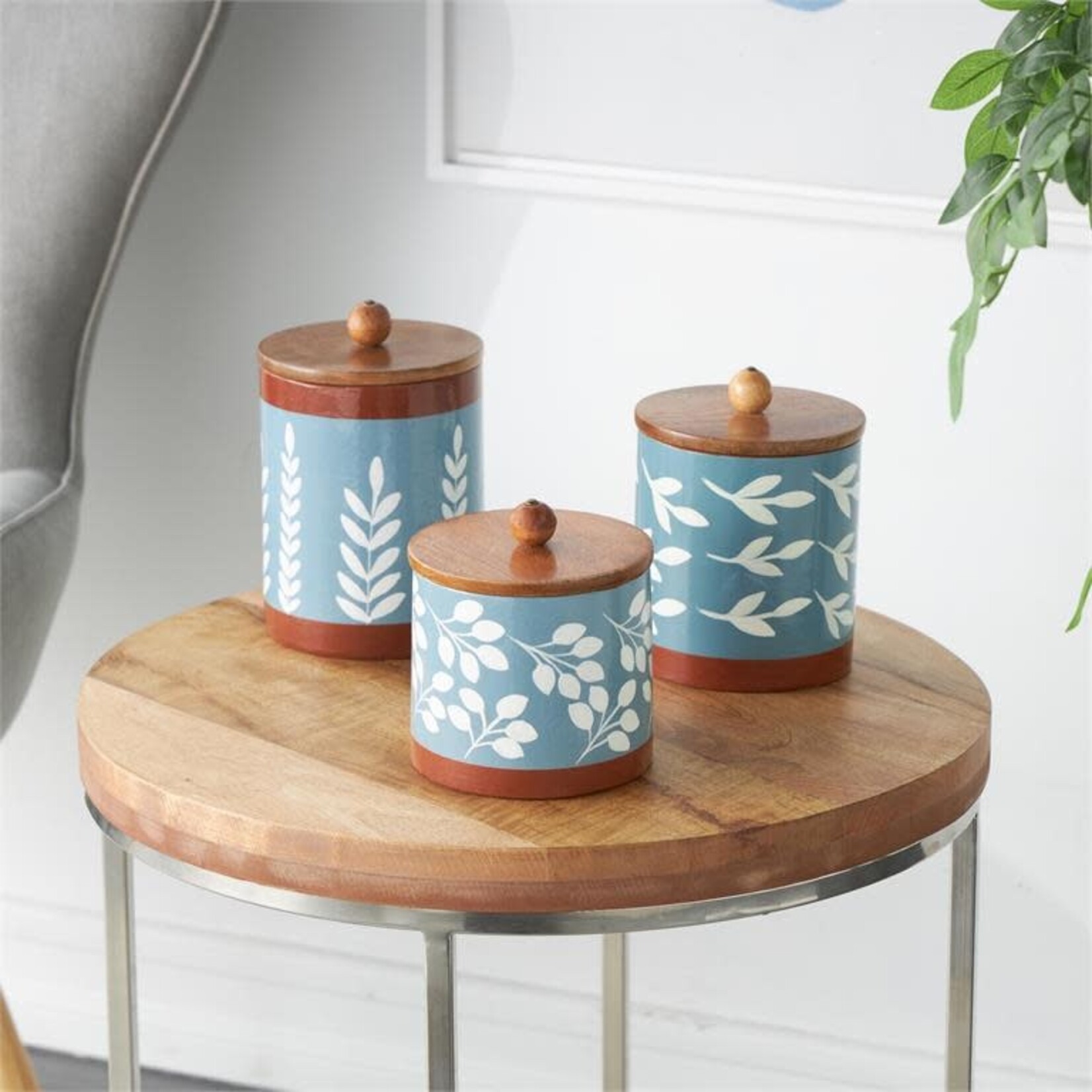 Uma Terracotta Canisters s/3 Blue