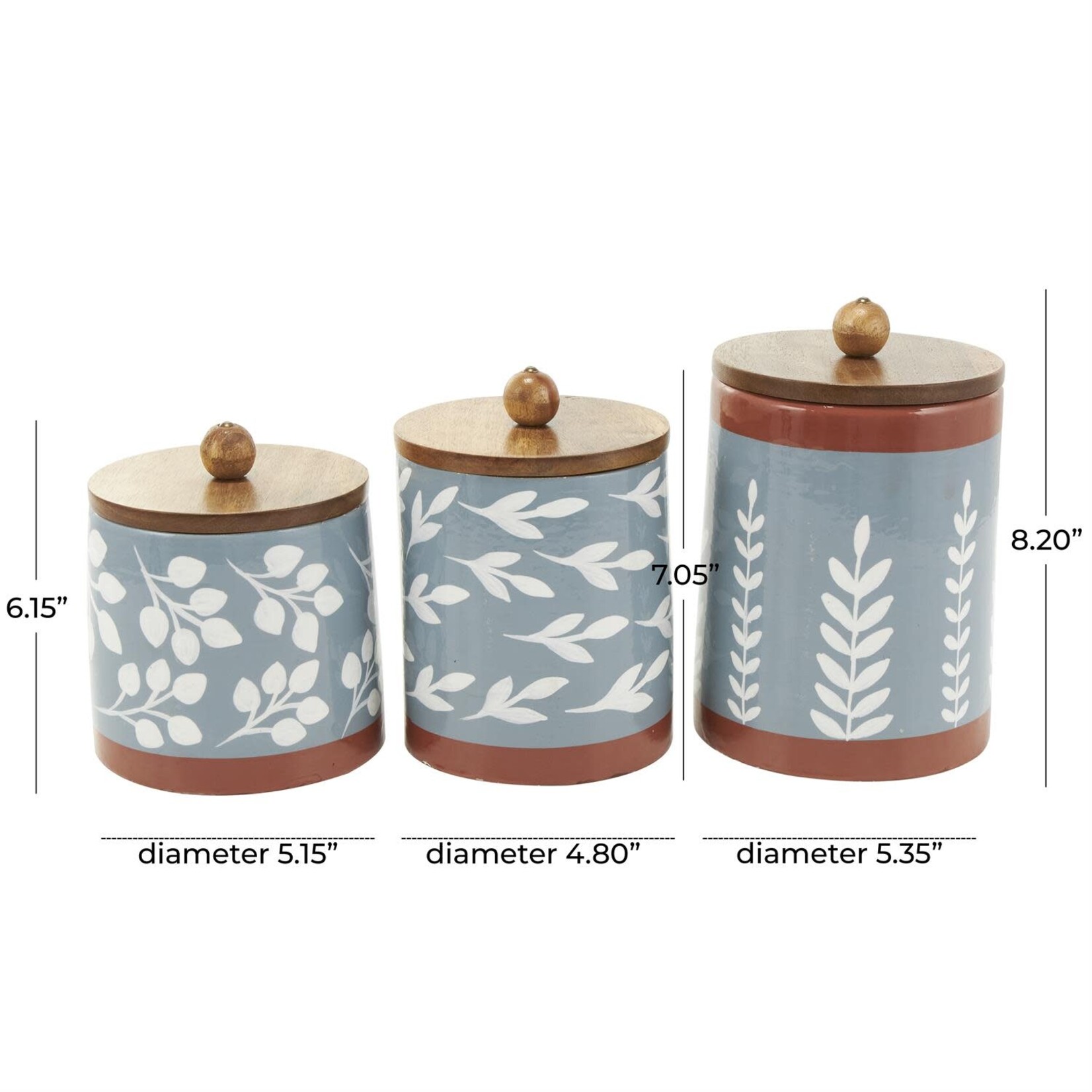 Uma Terracotta Canisters s/3 Blue