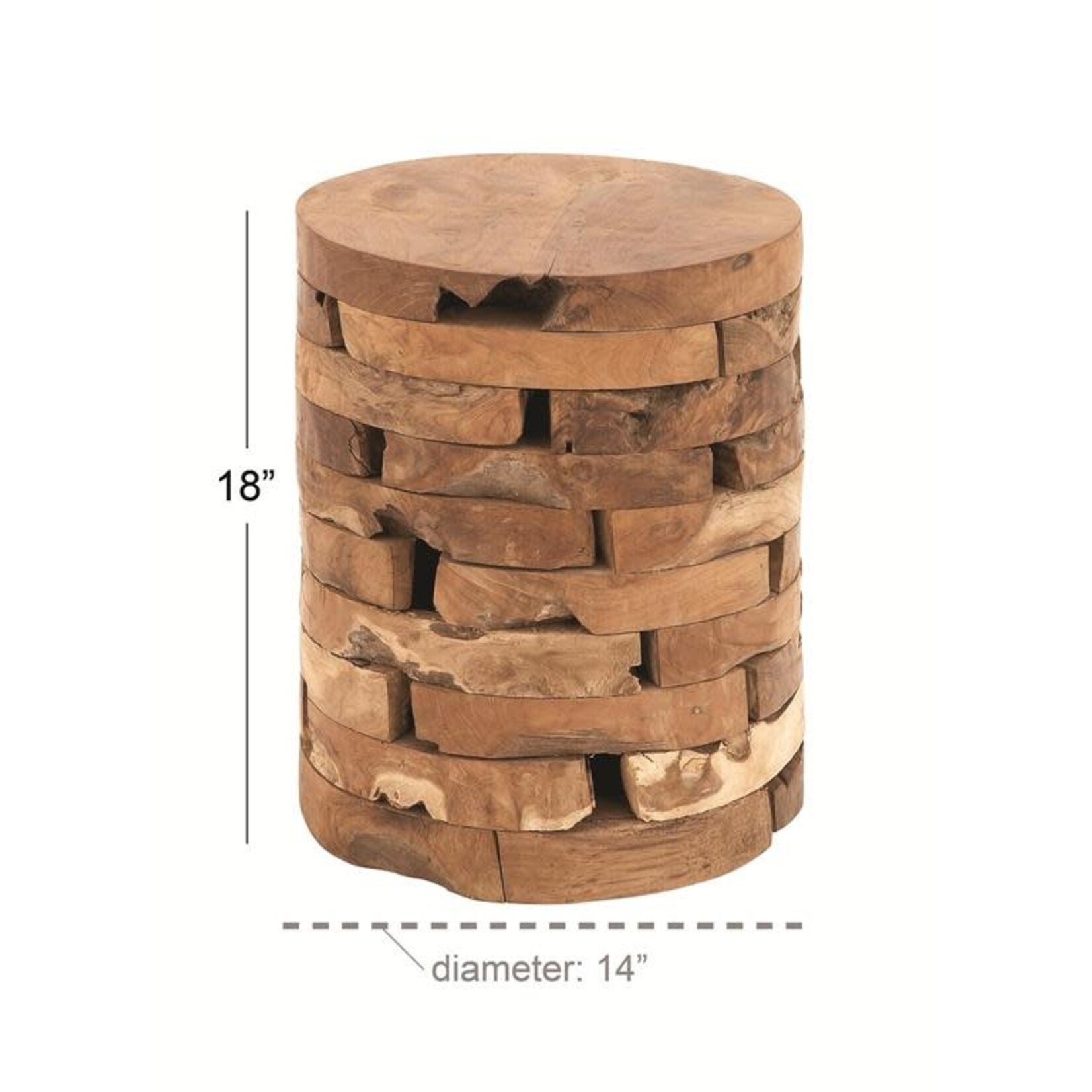 Uma Teak Wood Accent Table 14Wx18H