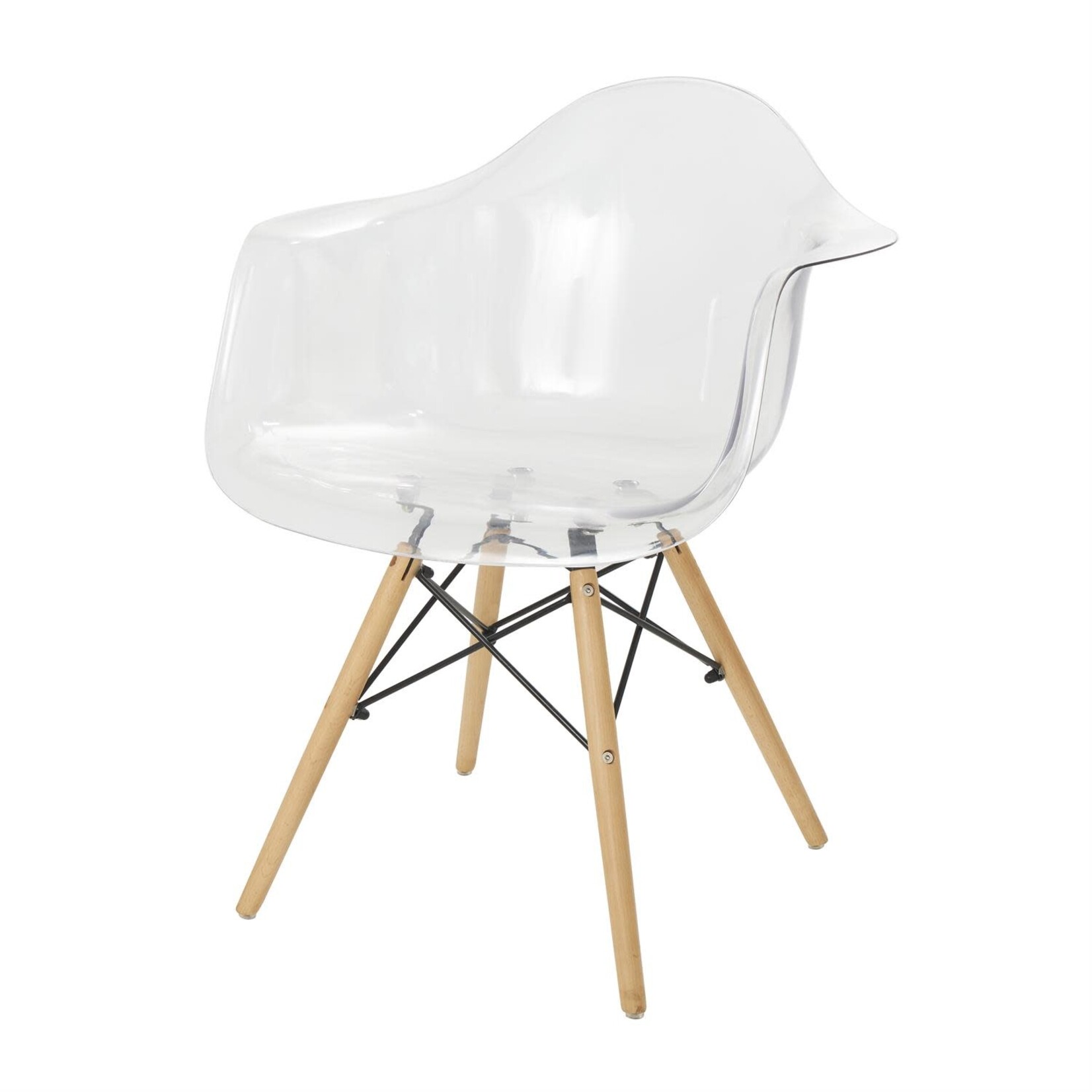 Uma Acrylic Wood Accent Chair