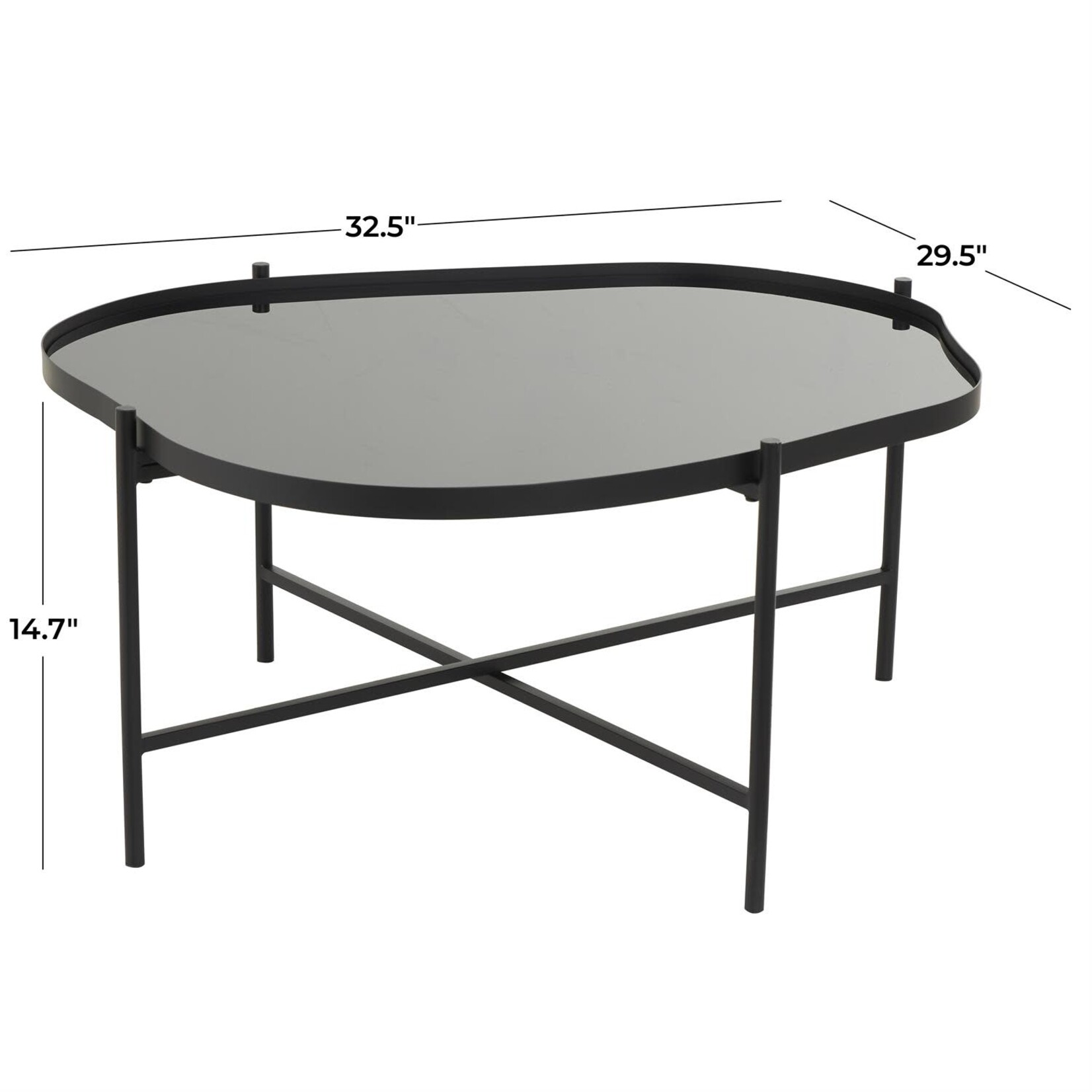 Uma Metal Glass Coffee Table 33Wx15H