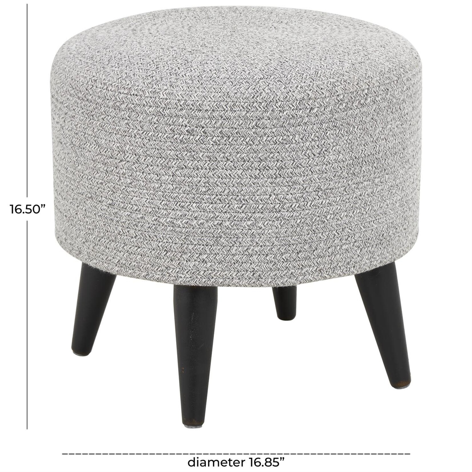 Uma Wood Fabric Stool 17Wx17H Grey