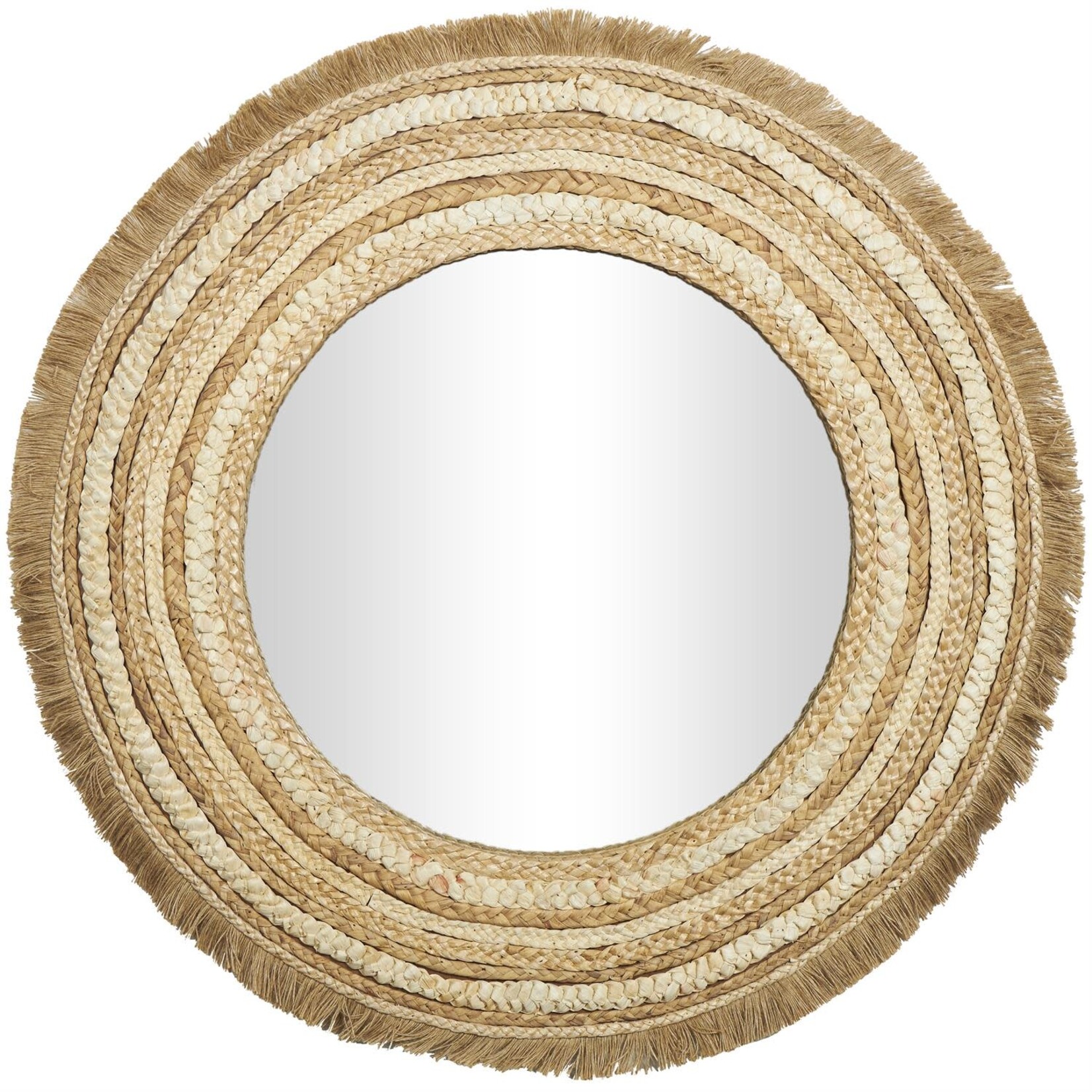 Uma Wood Round Mirror 38D
