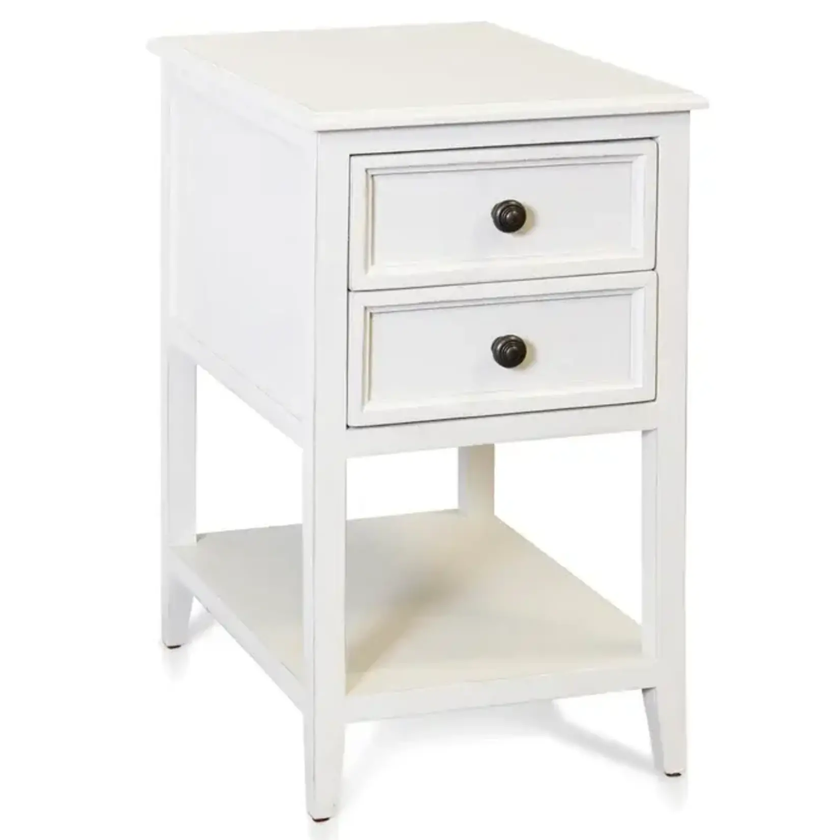 Stylecraft Egg Shell 2 Drawer Side Table 25x15x19